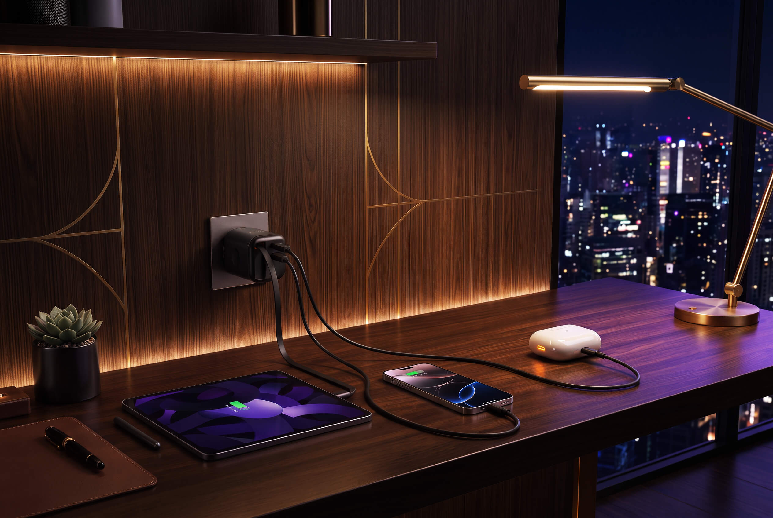 Azenzi Plugd charging multiple devices from one outlet