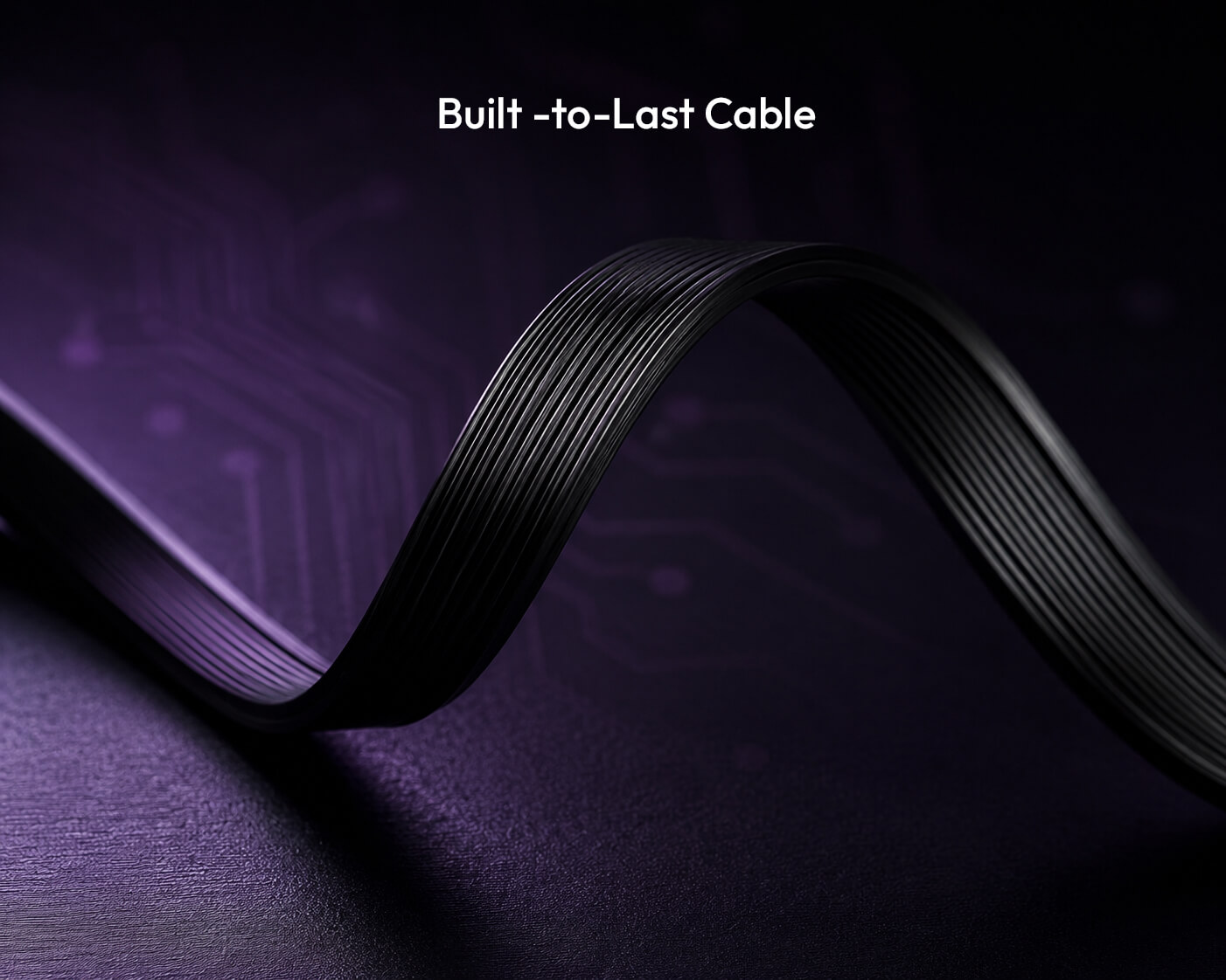 Close detail of the durable flat retractable cable
